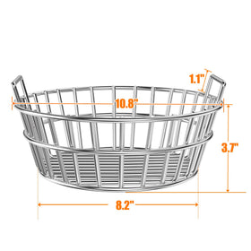 Onlyfire ash basket in side profile showing secure mounting and airflow balance