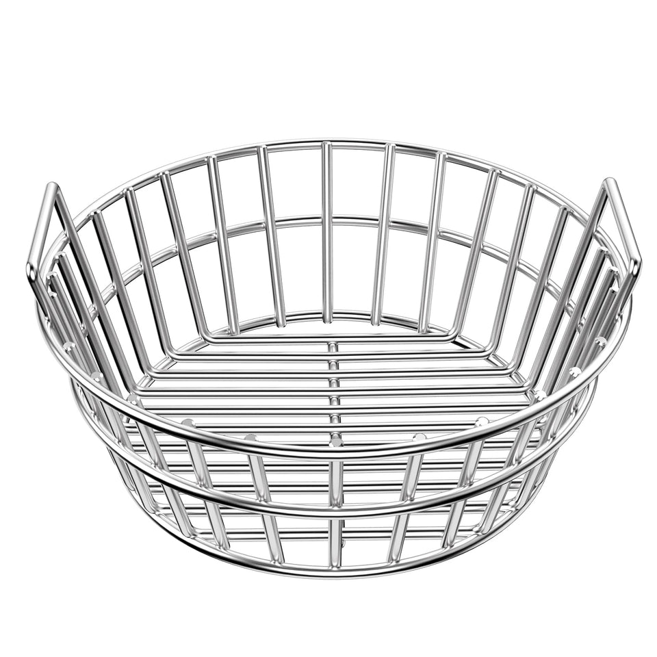 Onlyfire charcoal ash basket for Kamado Joe Junior, top view with precise fit for stable grilling
