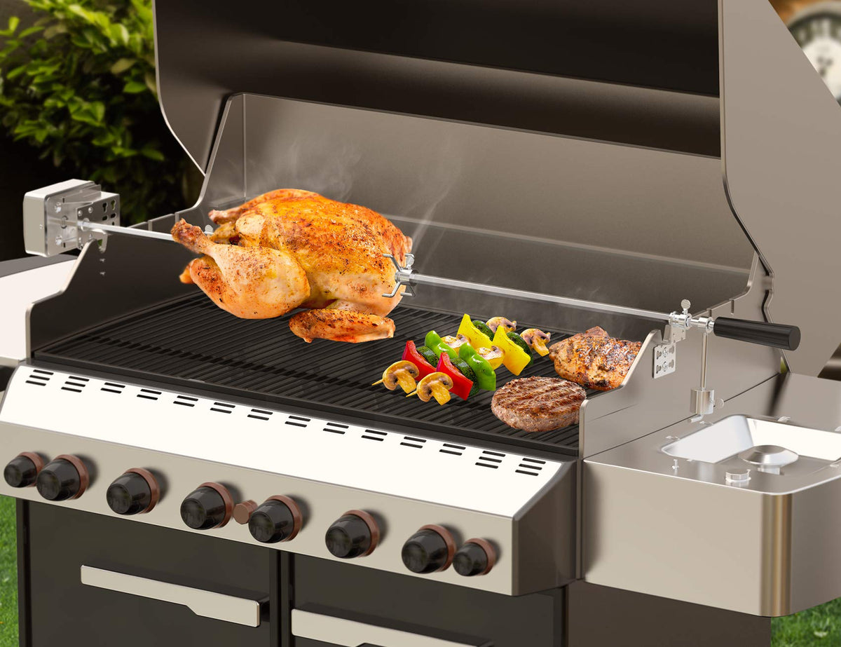 Onlyfire counter balance and heavy-duty forks secure balanced roasting