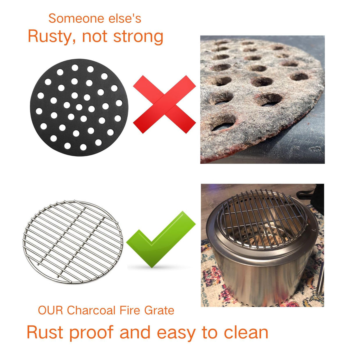 Onlyfire fire grate helps maintain hot or cool zones for versatile cooking.