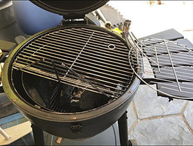 Onlyfire cooking grate supports multiple foods with separate zones on a single surface.