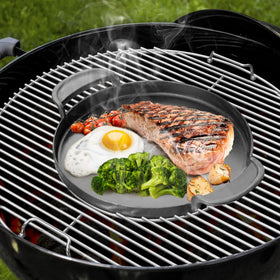 Easy-clean stainless surface of Onlyfire grill grate after grilling