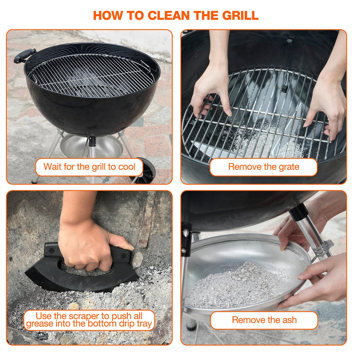 Onlyfire easy-handle grill scraper features stable holes for controlled cleaning.