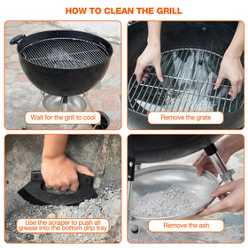 Onlyfire easy-handle grill scraper features stable holes for controlled cleaning.