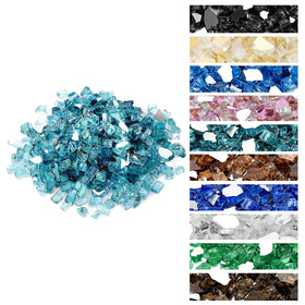 Onlyfire Aqua Blue fire glass pour creates dramatic color for a fire pit.