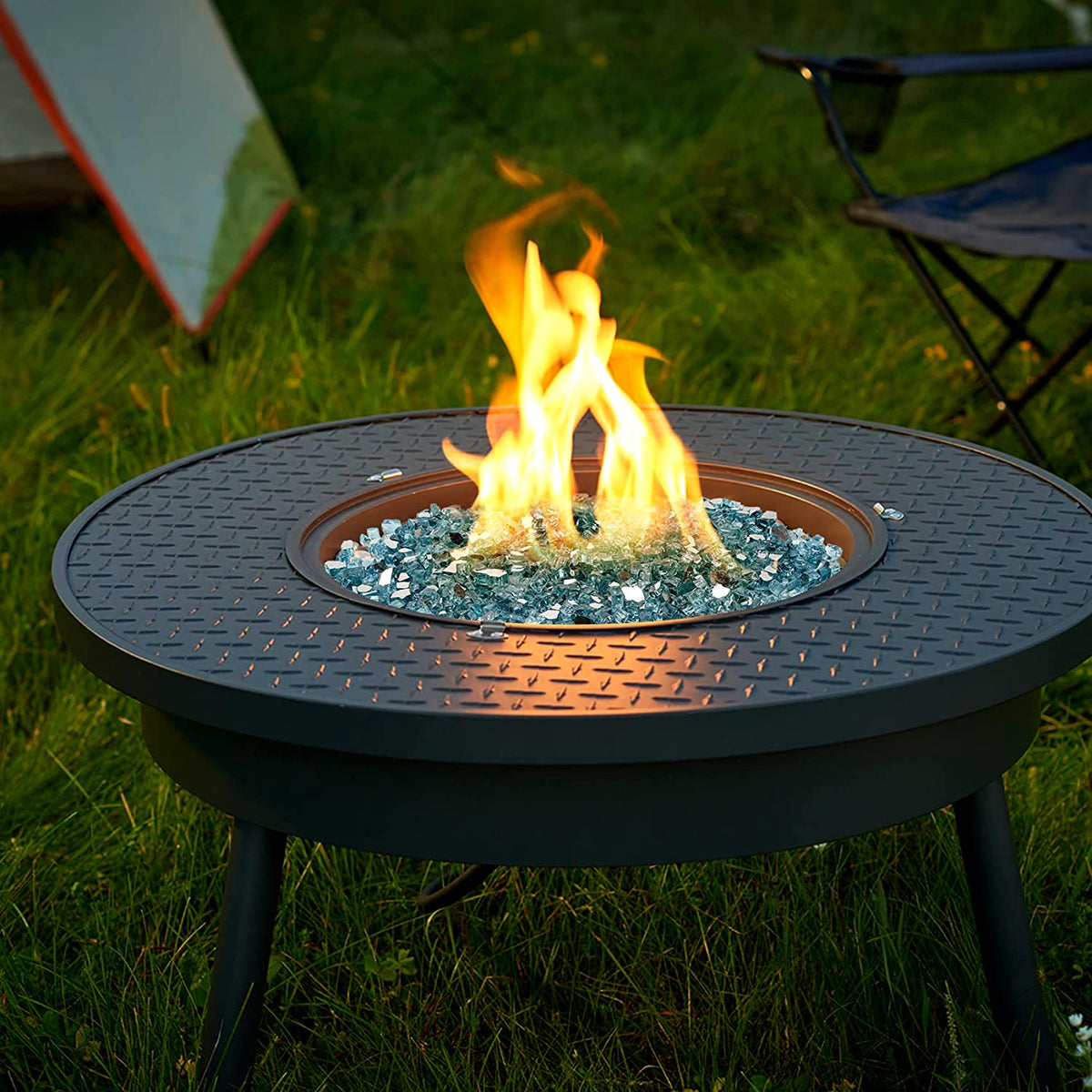 Onlyfire 10 lbs glass maintains brightness in outdoor use across seasons.