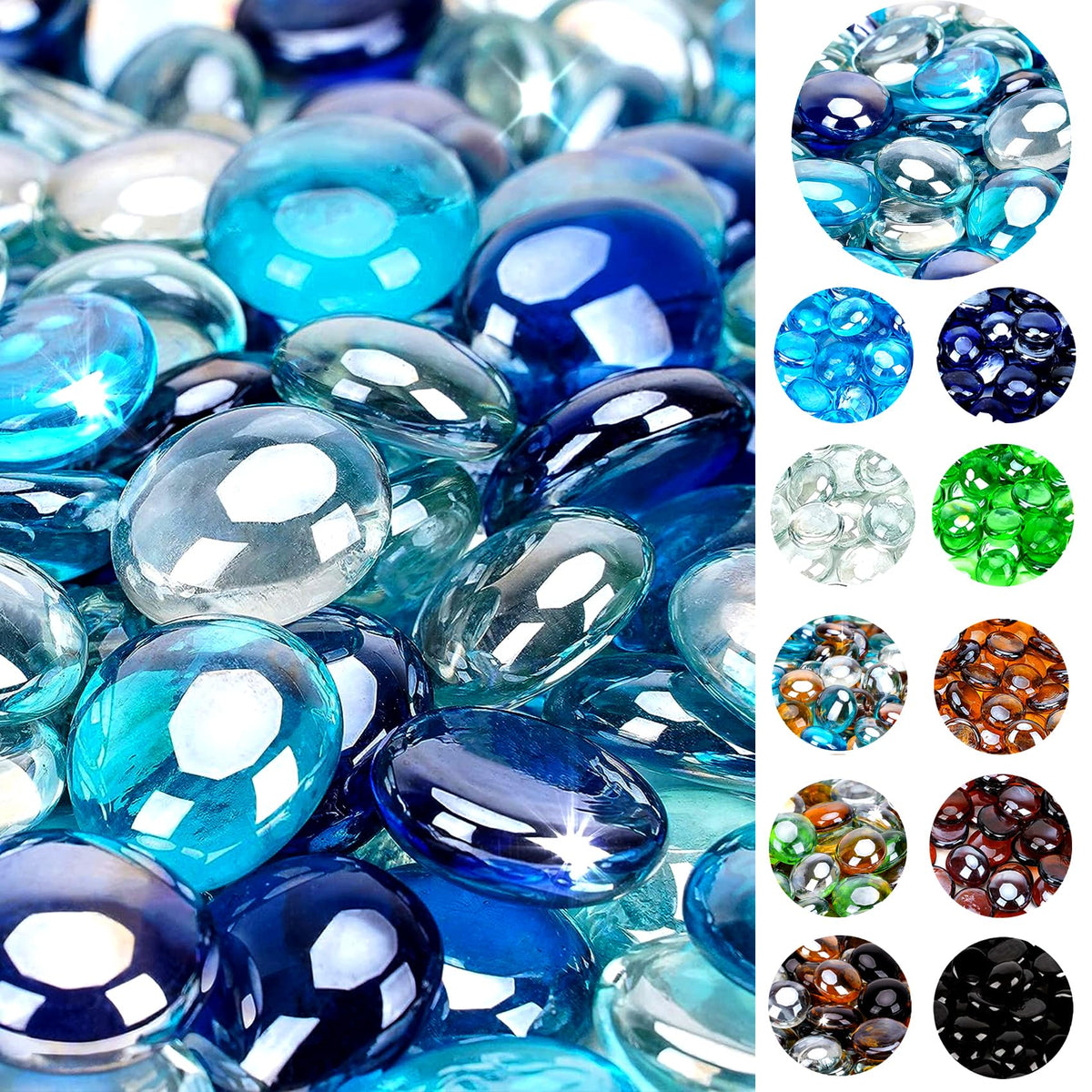 OnlyFire amber half-inch fire glass beads glow in outdoor fire pits