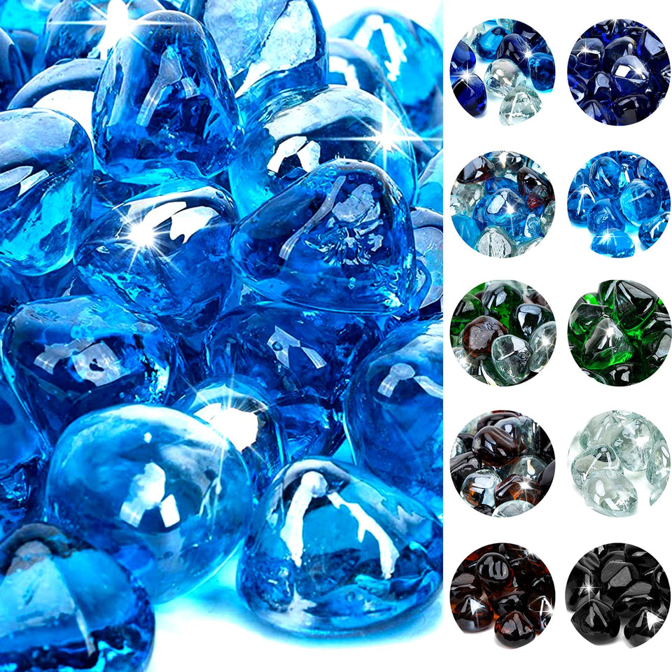 OnlyFire fire glass diamonds 1-inch facets sparkle by day for vibrant ambience.