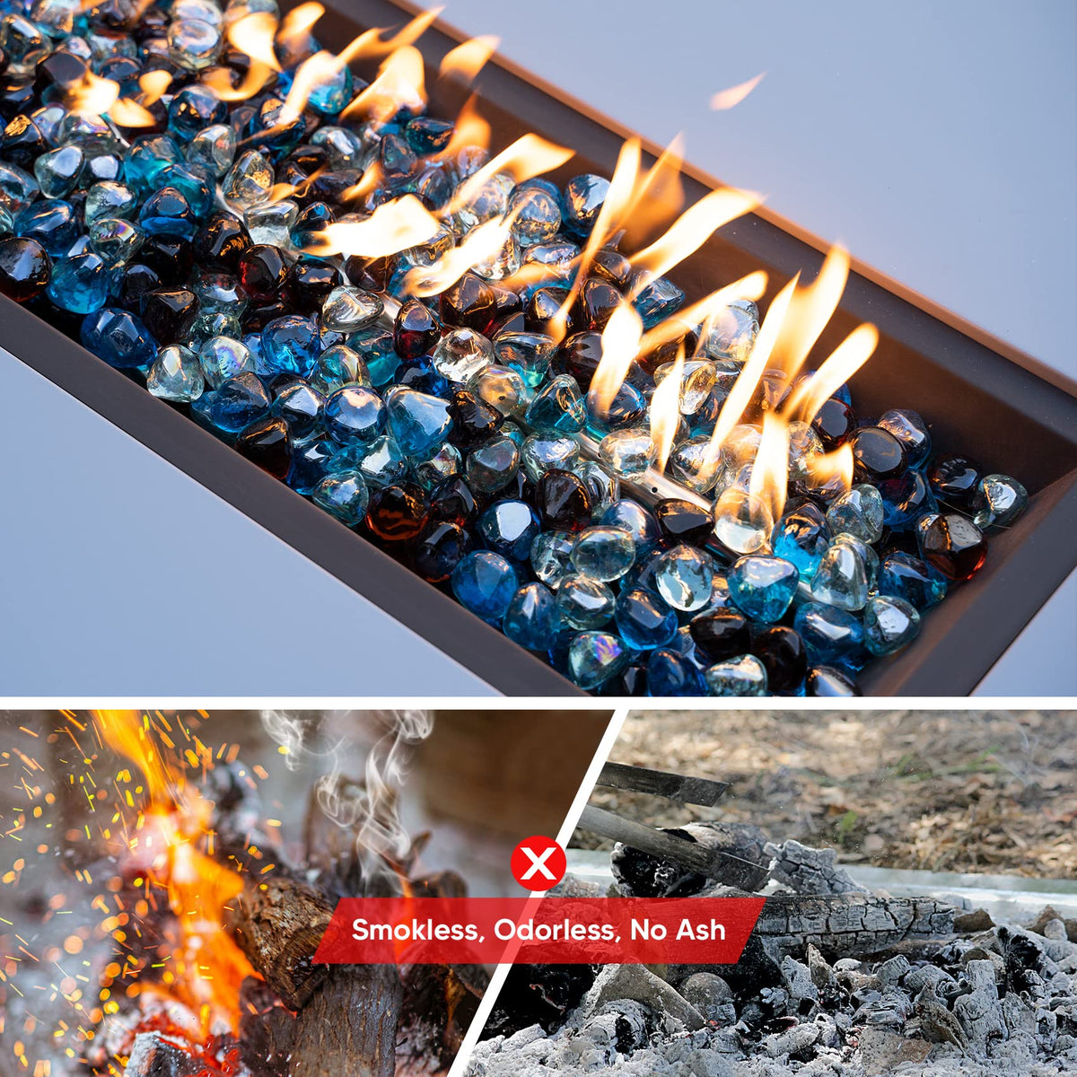 Onlyfire Caribbean Blue 1 inch diamonds brighten sunlit poolside setups