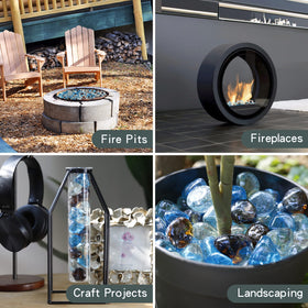 Onlyfire Crystal Ice 1 inch diamonds reflect flame for cozy indoor ambiance