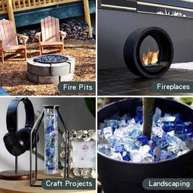 Onlyfire fire glass garden décor enhances pathways, ponds, and planters with sparkling color.