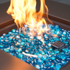 OnlyFire onyx-black beads deliver sleek contrast for a modern fireplace look.