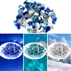 Onlyfire platinum reflection fire glass adds shimmering accents to outdoor décor and landscaping features.