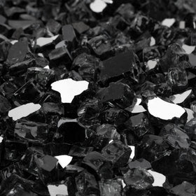 Onlyfire fire glass rocks gleaming surface for daytime sparkle and nighttime flame enhancement.