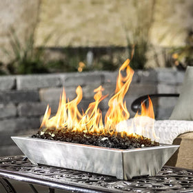Onlyfire fire glass rocks flame-reflection sparkle increases visual impact in outdoor pits.