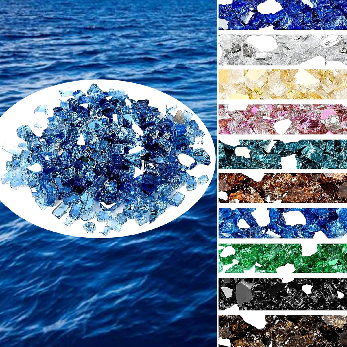 onlyfire cobalt blue rocks offer vibrant color for propane or natural gas flames