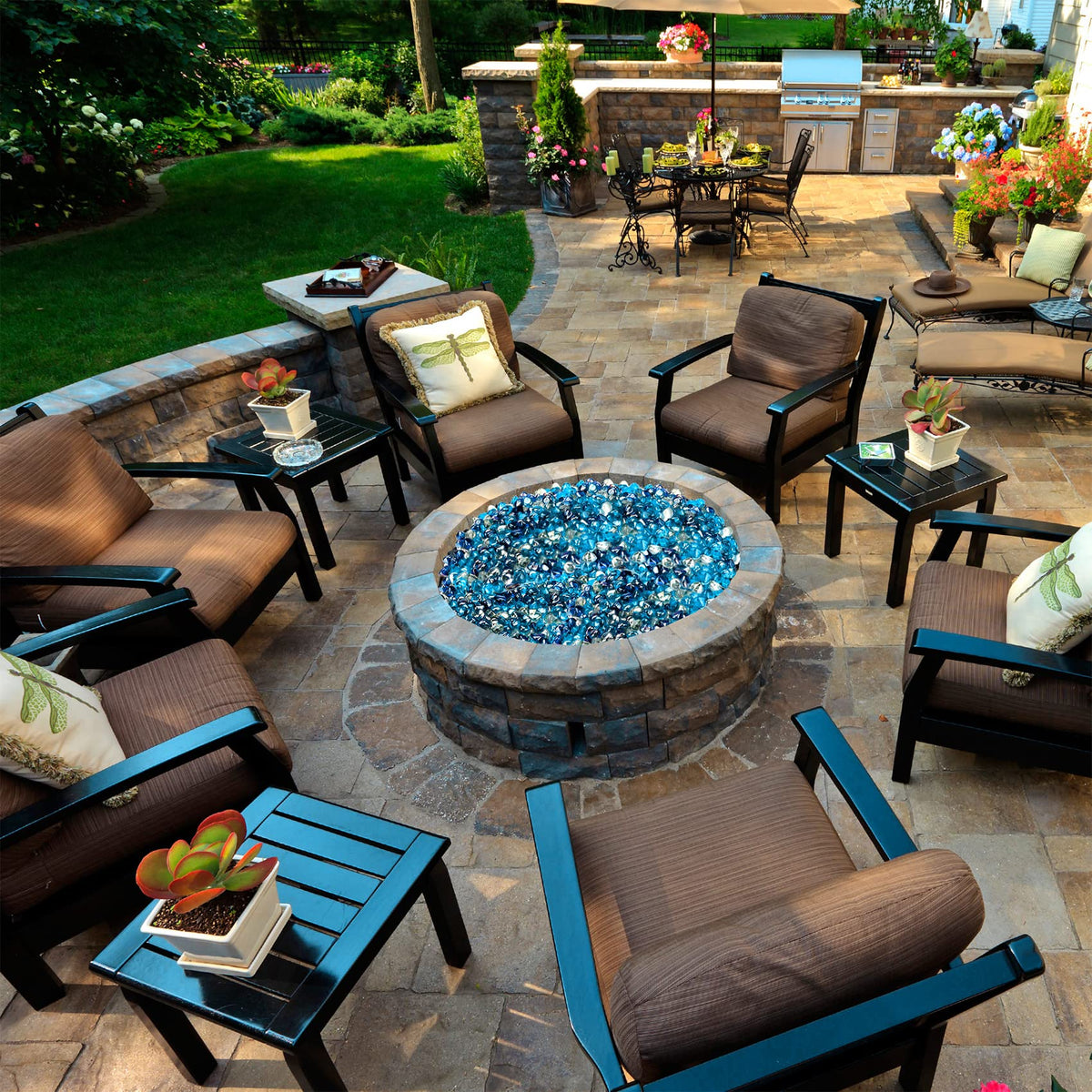 Onlyfire 1 inch glass diamonds suit fire pit tables for stylish ambiance