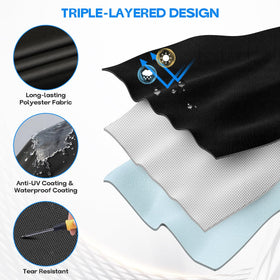 Onlyfire 600D fabric with PVC coating resists sun and fading.