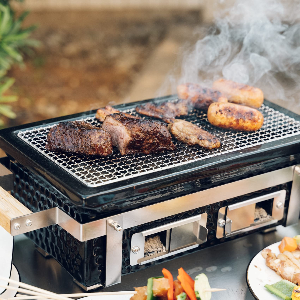 ONLYFIRE GRILLS included grill stand with handle supports portable barbecue setups
