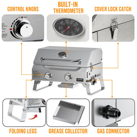 ONLYFIRE GRILLS GS322 includes gas valve and hose for quick propane hookup.