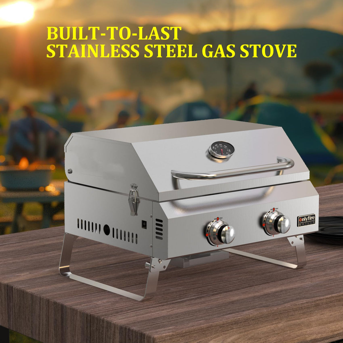 ONLYFIRE GRILLS two independent burners provide up to 16,000 BTU.