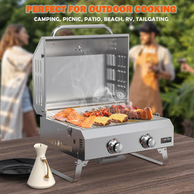 ONLYFIRE GRILLS stainless steel construction for durable outdoor use.