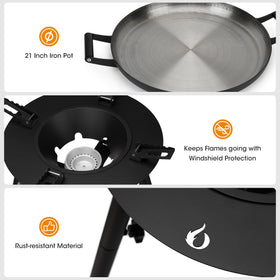 ONLYFIRE GRILLS wind guard protects flame in breezy conditions.