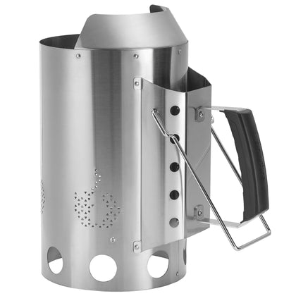 Onlyfire Heavy Duty Deluxe BBQ Chimney Starter with dual-handle safety for easier, controlled lighting