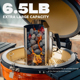 Onlyfire Heavy Duty Deluxe BBQ Chimney Starter made of premium stainless steel for durability