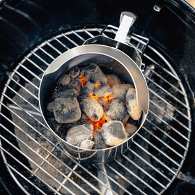 Onlyfire Heavy Duty Deluxe BBQ Chimney Starter fits a wide range of grills for versatility