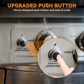 Igniter installed beside the grill's gas valve area for easy access