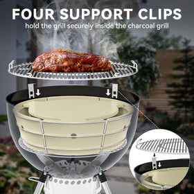 Onlyfire large kettle capacity supports six-hour family BBQ without refueling.
