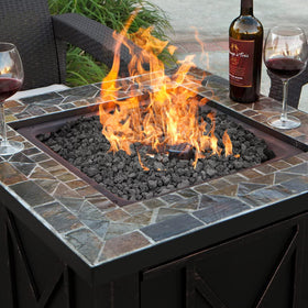 Onlyfire lava rock in garden bed helps moisture retention