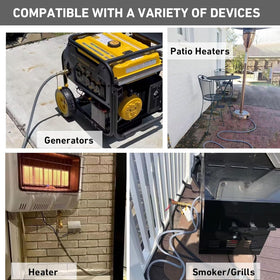 Onlyfire durable rubber and brass fittings withstand outdoor weather conditions.