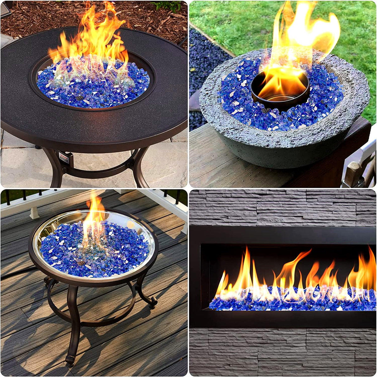 OnlyFire onyx black fire glass rocks enhance fireplace glow