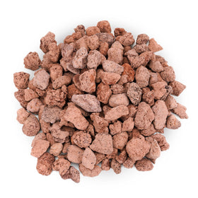 Onlyfire red lava rock 0-8-1-2 inch close-up showing porous texture for even flame dispersion