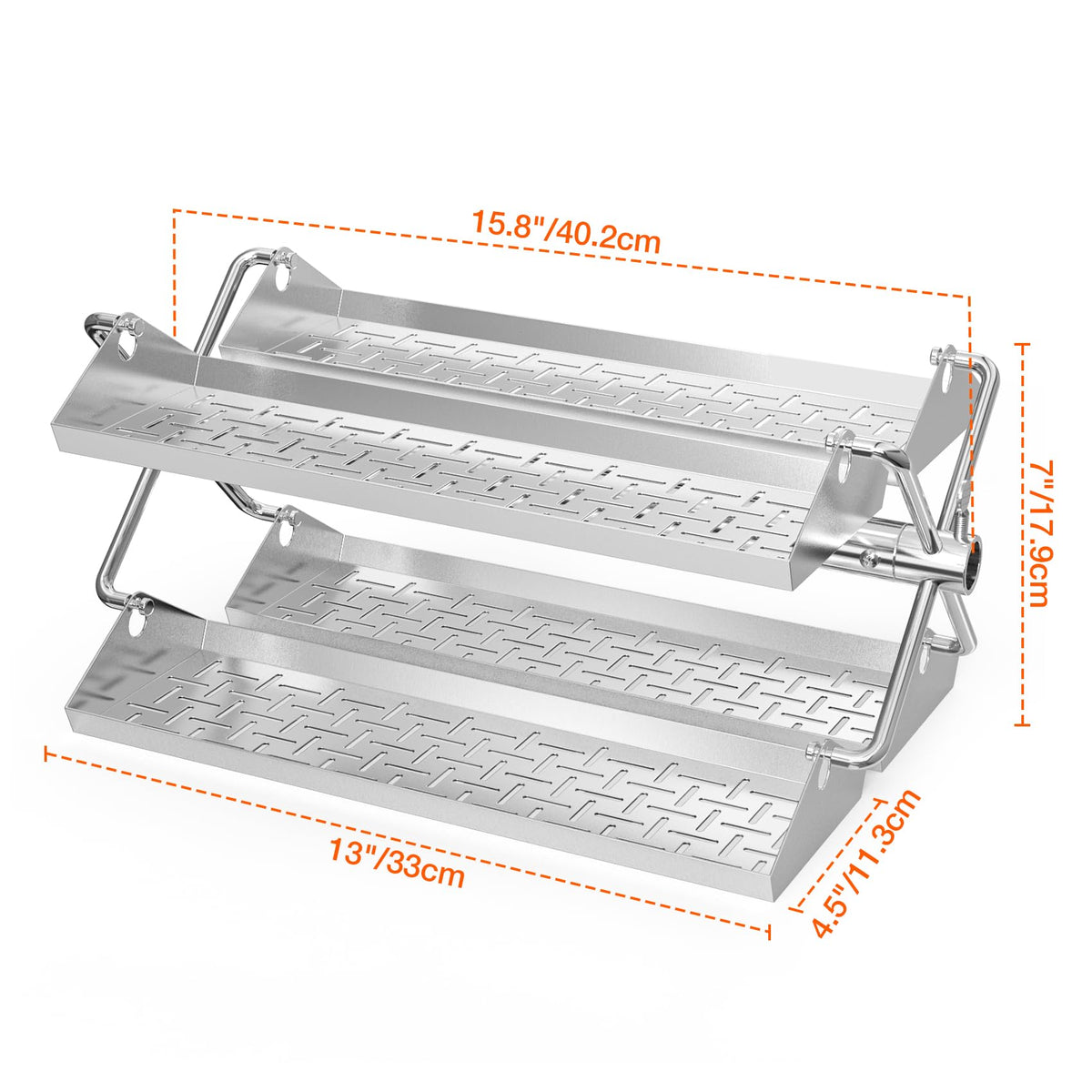 Onlyfire rotisserie basket with four trays enables organized cooking of multiple items