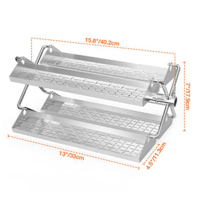 Onlyfire rotisserie basket with four trays enables organized cooking of multiple items