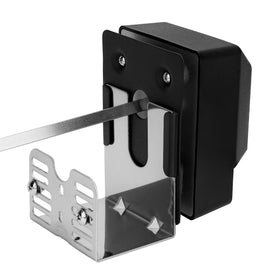 Onlyfire rotisserie bracket shows 3-inch slide for safe motor clearance