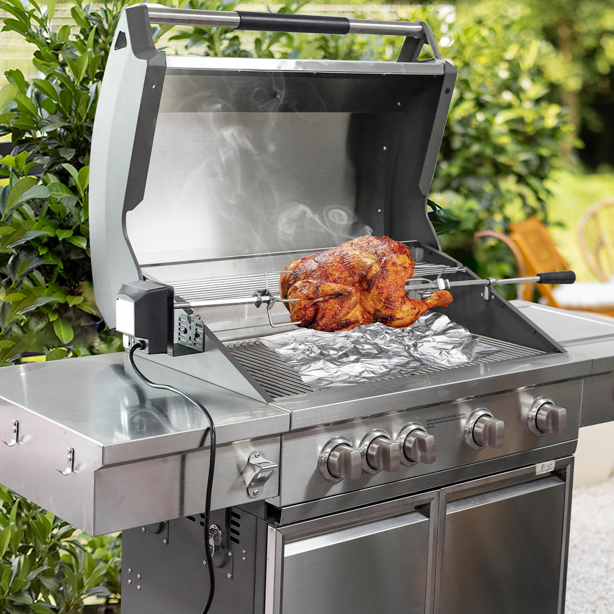 Onlyfire safe clearance maintains motor distance from grill side.