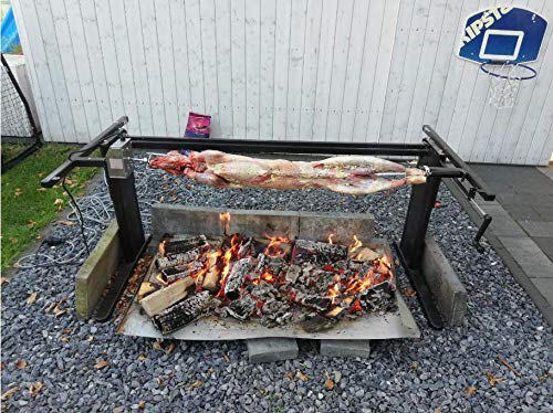 Onlyfire adjustable spit rod length 37 to 45 inches for flexible grill fittings.