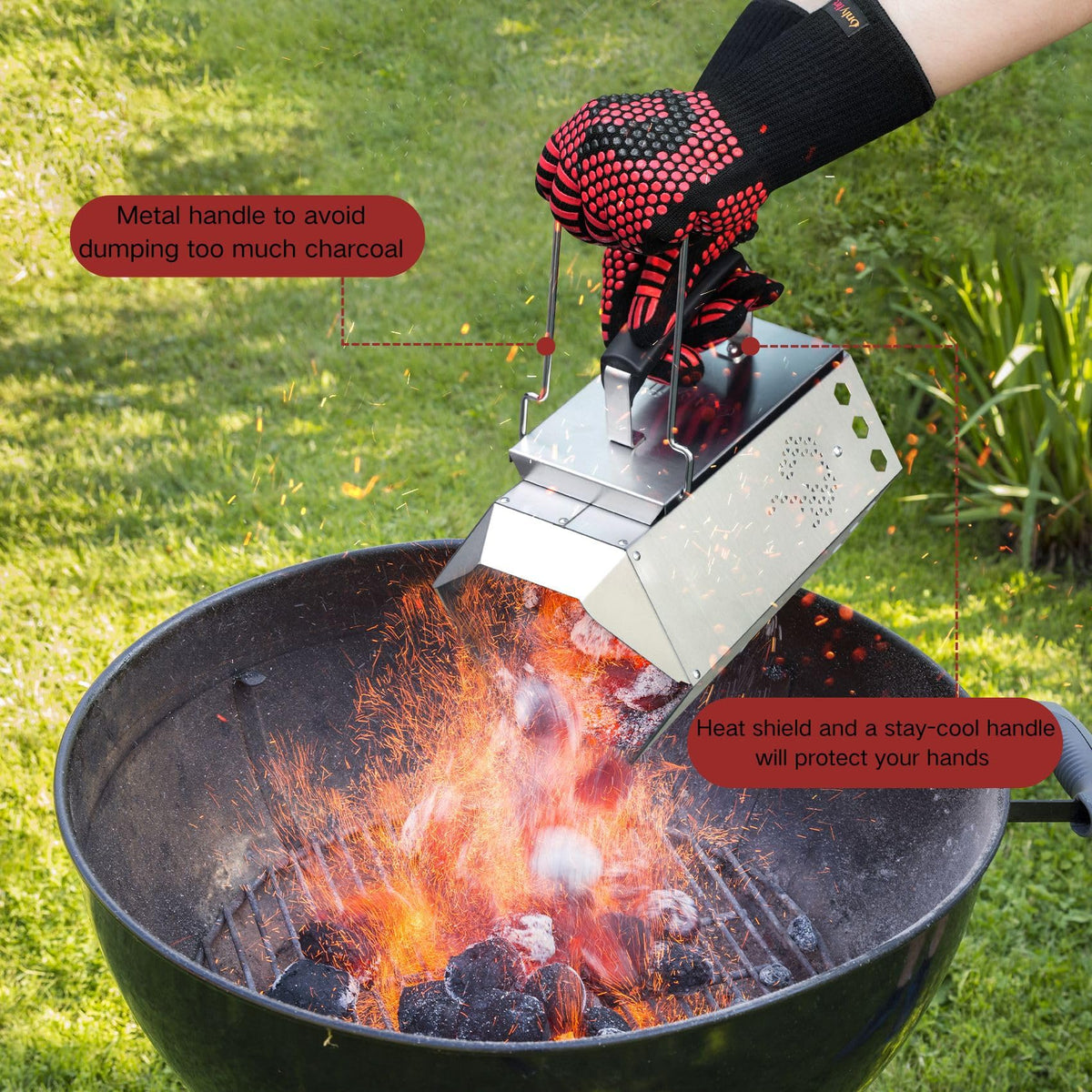 Onlyfire 430 stainless steel chimney starter built for durability