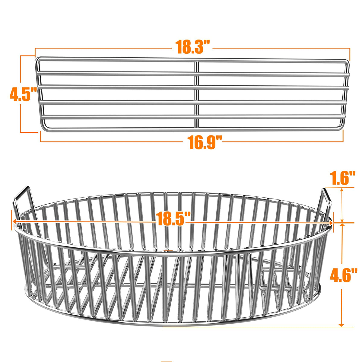 Onlyfire ash basket XL division design enables precise two-zone grilling and ash containment.