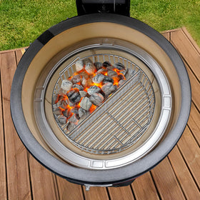 Onlyfire ash basket makes cleanup easy with lift-out and in-grill ash removal.