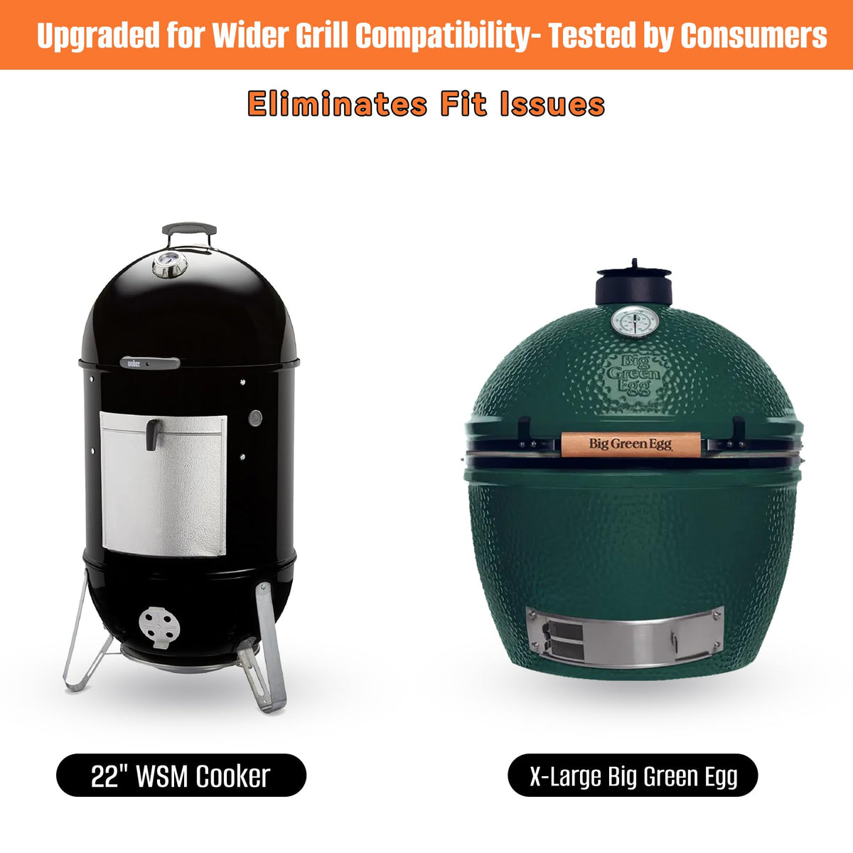 Onlyfire two-zone cooking basket highlights separated zones for sear and slow roast.
