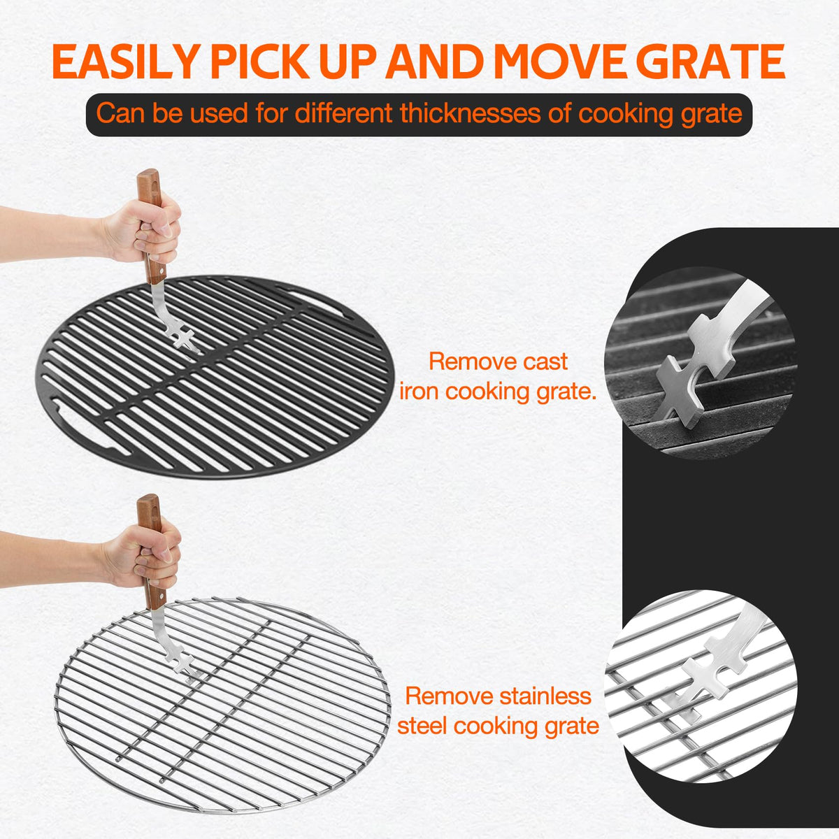 OnlyFire two-pack lifters provide versatile use for different grilling scenarios