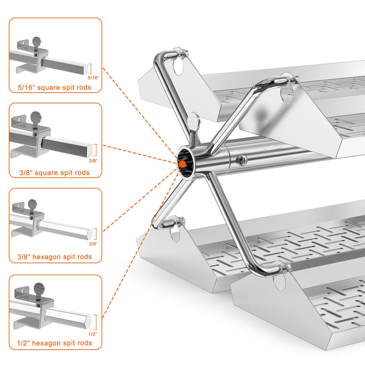 Onlyfire universal compatibility image shows fit with Weber and Char-Broil grills