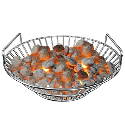 Onlyfire upgraded stainless steel ash basket inside view showing airflow design and stability