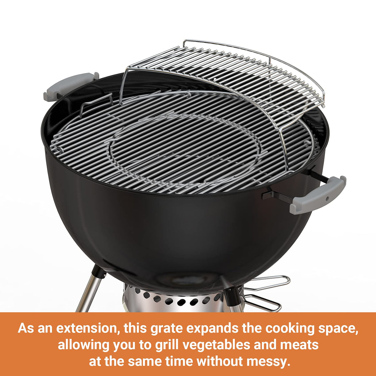 Onlyfire warming rack Kamado Joe compatible expands edge space