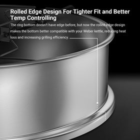 Onlyfire Weber 22inch ring electric-motor enables smooth 360-degree rotation.